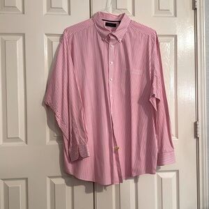 Pink and white stripes, long sleeve Roundtree & York